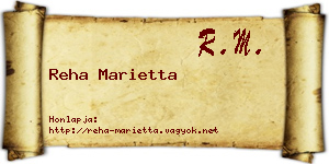 Reha Marietta névjegykártya